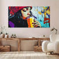 Abstract Lady with a Drink wall canvas office home room framed 120x60cm
