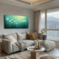 The White Dandelion Green Wall Art Canvas Office Home Room Framed 120x60cm