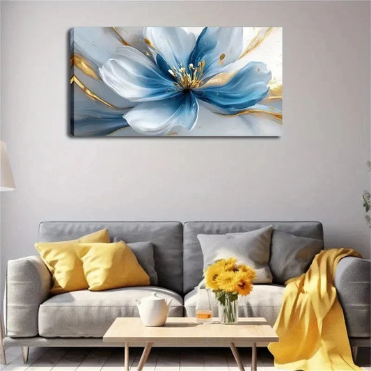 Big Flower With Petals Wall Art canvas office home room framed 120x60cm