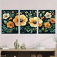 3pcs Bohemian Floral Vintage Metal Elegant Print Ready to Hang Art