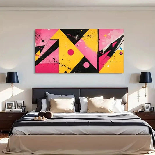 Abstract Modern Art Deco Wall Art Canvas Office Home Room Framed 120x60cm