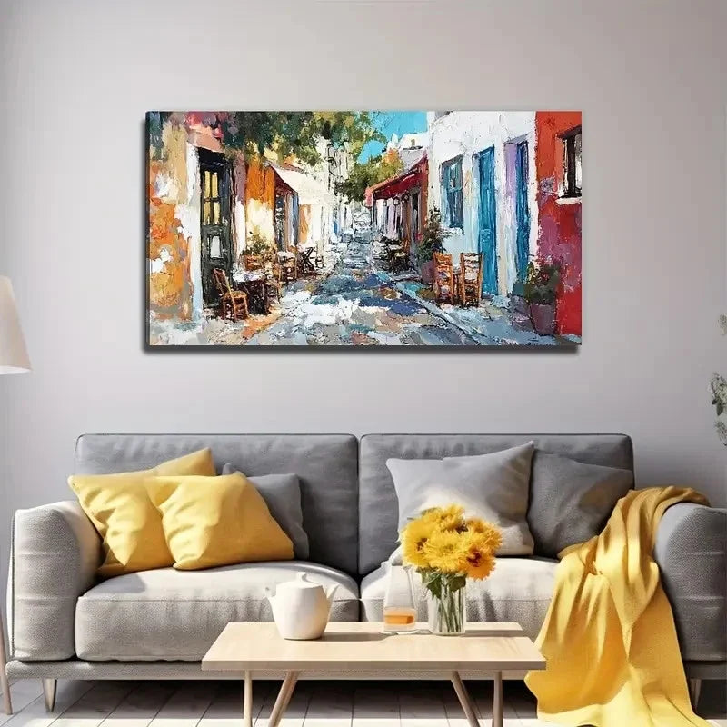 Everyday Street Suitable Wall Art Canvas Office Home Room Framed 120x60cm