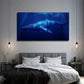 Blue Whale Decoration Wall Art Canvas Office Home Room Framed 80x45cm