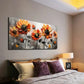 Vibrant Open Flowers In Orange Wall Art canvas office home room framed 120x60cm