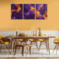 3pcs Abstract Purple & Orange Marble Metal Print Ready to Hang Art