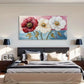 Red Poppies & Green Leaves Wall Art Canvas Office Home Room Framed 120x60cm