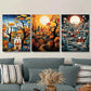 3pcs Autumn Landscape Triptych Colors Metal Print Ready to Hang Art