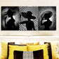 3pcs The girl under the circle Wall Art Set Canvas Framed 40x60cm - High Quality Print 100% Australian Made Wall Canvas Ready to Hang