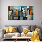 Modern Abstract Geometric Wall Art Canvas Office Home Room Framed 80x45cm