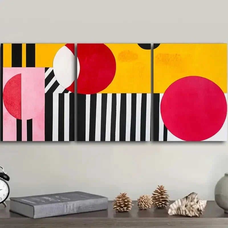 3pcs Luxurious, Line Collages  Wall Art Set Canvas Framed 40x60cm - High Quality Print 100% Australian Made Wall Canvas Ready to Hang