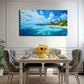 Vibrant Beach Scene Wall Art Canvas Office Home Room Framed 80x45cm
