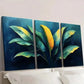 3pcs Vibrant Green Leaf Nature Themed Decor Wall Art Set Canvas Framed 40x60cm - High Quality Print 100% Australian Made Wall Canvas Ready to Hang