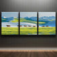 3pcs The Grass Is Green Painting Metal Print Ready to Hang Art