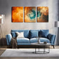 3pcs Psychedelic Nebula Wall Art Set Canvas Framed 40x60cm - High Quality Print 100% Australian Made Wall Canvas Ready to Hang