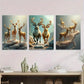 3pcs Deer Forest Elegant Classic Paintings Wall Art Set Canvas Framed 40x60cm - High Quality Print 100% Australian Made Wall Canvas Ready to Hang