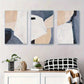 3pcs Abstract Geometric Shapes Bold Tones of Blue Metal Print Ready to Hang Art