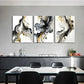 3pcs Black and Gold Abstract  Metal Print Ready to Hang Art