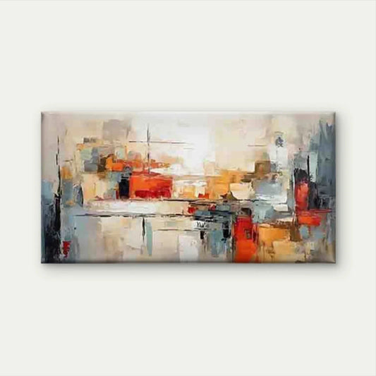 Abstract Cityscape Wall Art Canvas Office Home Room Framed 80x45cm
