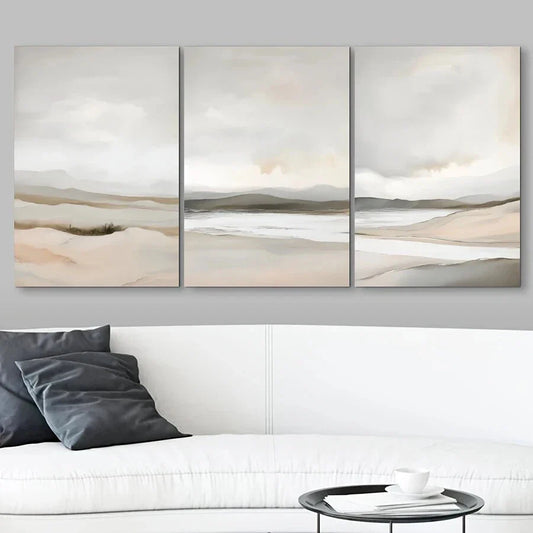 3pcs Triptych Modern Abstract Metal Print Ready to Hang Art