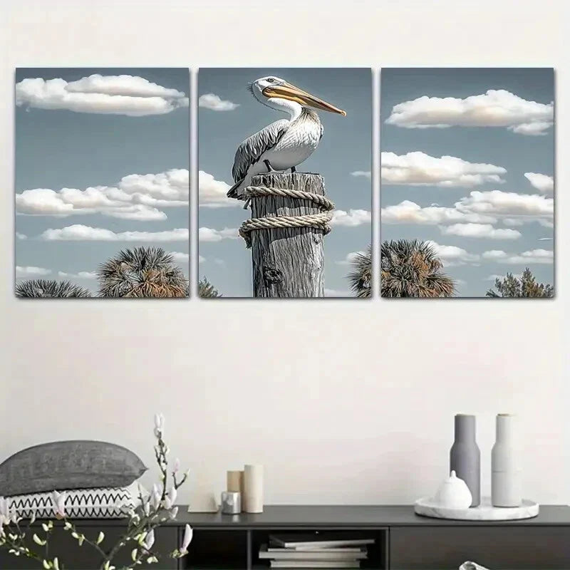 3pcs Realistic Nature Scene with Blue Sky Metal Print Ready to Hang Art