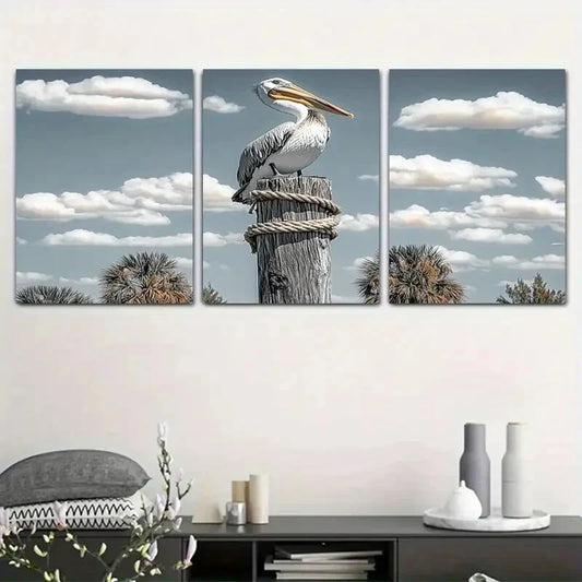 3pcs Realistic Nature Scene with Blue Sky Metal Print Ready to Hang Art