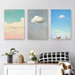 3pcs Tranquil Skies and Soft Clouds Metal Print Ready to Hang Art