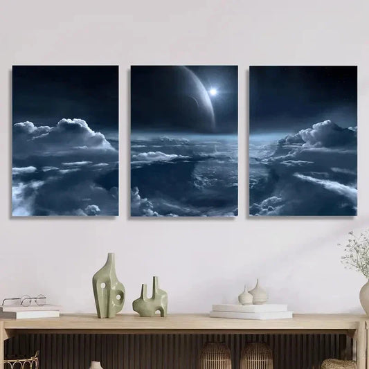 3pcs , outer solar planet art, aerospace art, Metal Print Ready to Hang Art