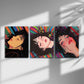 3pcs Abstract Female Beautiful and Unique Metal Print Ready to Hang Art