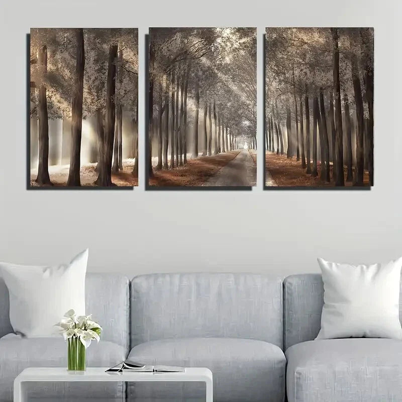 3pcs Forest Landscape  Wall Art Set Canvas Framed 40x60cm - High Quality Print 100% Australian Made Wall Canvas Ready to Hang