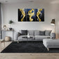 3pcs Abstract Golden Swirls on Dark Background Metal Print Ready to Hang Art