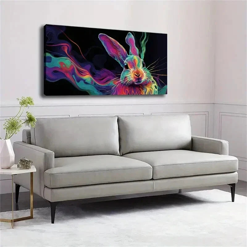 Elegant Rabbit Modern Décor Wall Art Canvas Office Home Room Framed 120x60cm