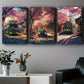 3pcs Abstract City Sakura Street View Metal Print Ready to Hang Art