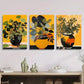 3pcs Green leaves painting, plant pot, Metal Print Ready to Hang Art
