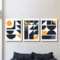 3pcs  Abstract black gold geometric shape  Metal Print Ready to Hang Art