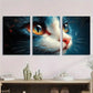 3pcs Abstract Cat Murals Stunning Golden Eyes Metal Print Ready to Hang Art