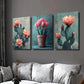 3pcs Cactus Flowers Potted Desert Plants Wall Art Set Canvas Framed 40x60cm - High Quality Print 100% Australian Made Wall Canvas Ready to Hang
