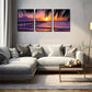 3pcs Coastal Beach Sunrise Oil Painting Wall Art Set Canvas Framed 40x60cm - High Quality Print 100% Australian Made Wall Canvas Ready to Hang