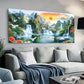 Vibrant Mountain Waterfall wall canvas office home room framed 120x60cm