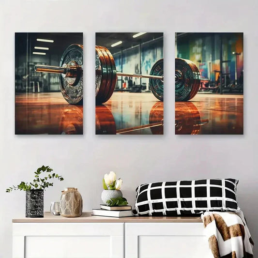 3pcs Gym Equipment Strength Gym Motivational Metal Print Ready to Hang Art