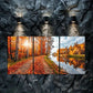 3pcs Roadway In Autumn  Canvas Framed 40x60cm - High Quality Print 100% Australian Made Wall Canvas Ready to Hang
