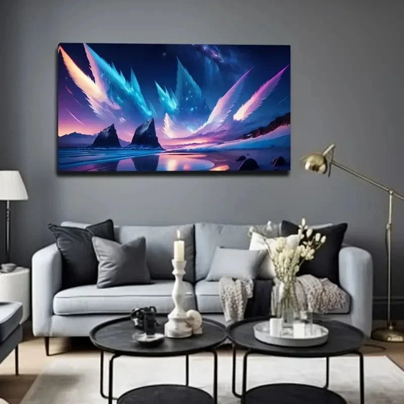 Vibrant Magical Sky Modern Wall Art Canvas Office Home Room Framed 120x60cm