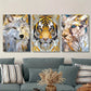 3pcs abstract tiger art, cheetah stained glass Metal Print Ready to Hang Art
