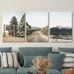 3pcs Mountain Roads &amp; Forests, Metal Print Ready to Hang Art