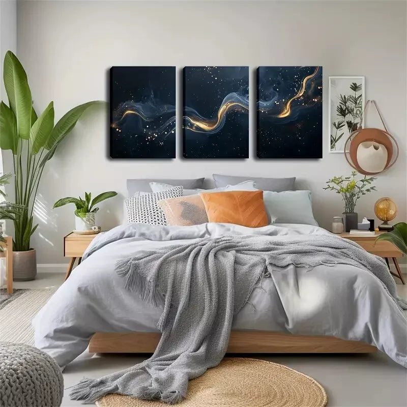 3pcs Galaxies In The Universe  Wall Art Set Canvas Framed 40x60cm - High Quality Print 100% Australian Made Wall Canvas Ready to Hang