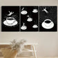 3pcs character line coffee illustrations Metal Print Ready to Hang Art