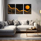 3pcs  Abstract Moon, Mountain Wall Art Set Canvas Framed 40x60cm - High Quality Print 100% Australian Made Wall Canvas Ready to Hang
