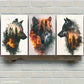 3pcs Forest Wildfire Print Modern Woodland Animal Metal Print  Ready to Hang Art