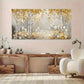 Golden Leave Trees Flowers wall canvas office home room framed 120x60cm