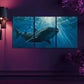 3pcs Majestic Whale Shark Canvas Art Metal Print Ready to Hang Art