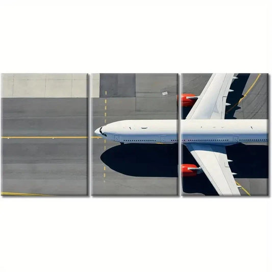 3pcs  Modern Airplane Runway Aviation Metal Print Ready to Hang Art